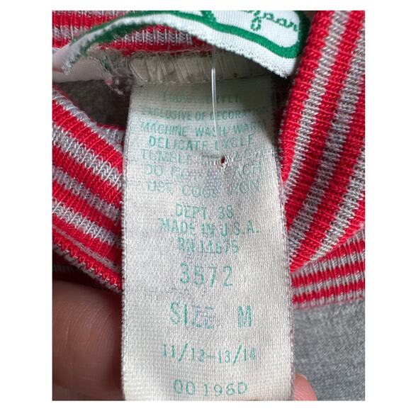 American Vintage Sears JR Bazaar turtleneck maxi dress sleeved gray red medium - Picture 12 of 16